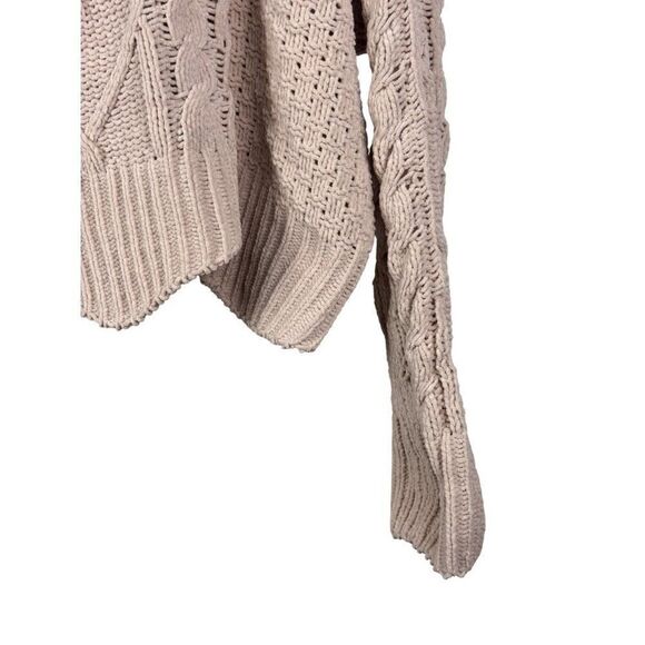 BLANKNYC Anthropologie Cropped Fisherman Knit Chenille Sweater Lt. Pink Sz S - Picture 4 of 8